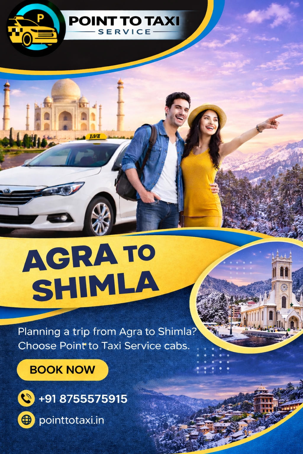 Agra to Shimla Taxi Service